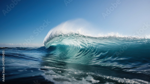 Close up of ocean wave. generative ai