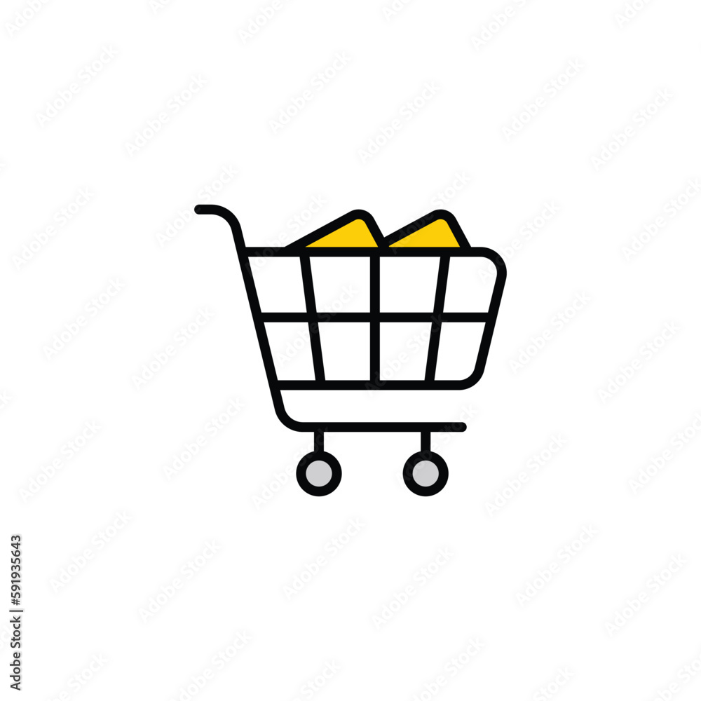 Shopping Cart icon design with white background stock illustration Shopping Cart icon design with white background stock illustration