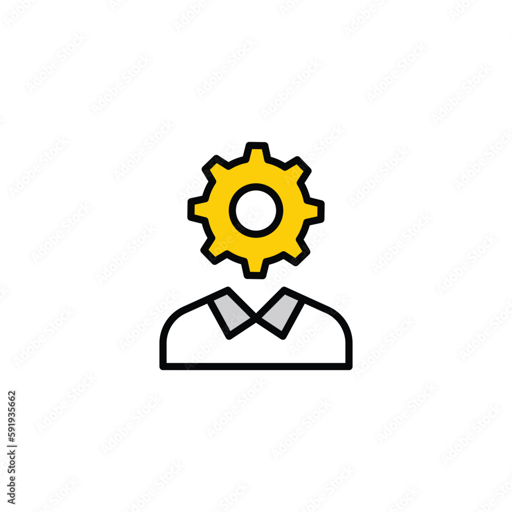 Hr Management icon design with white background stock illustration