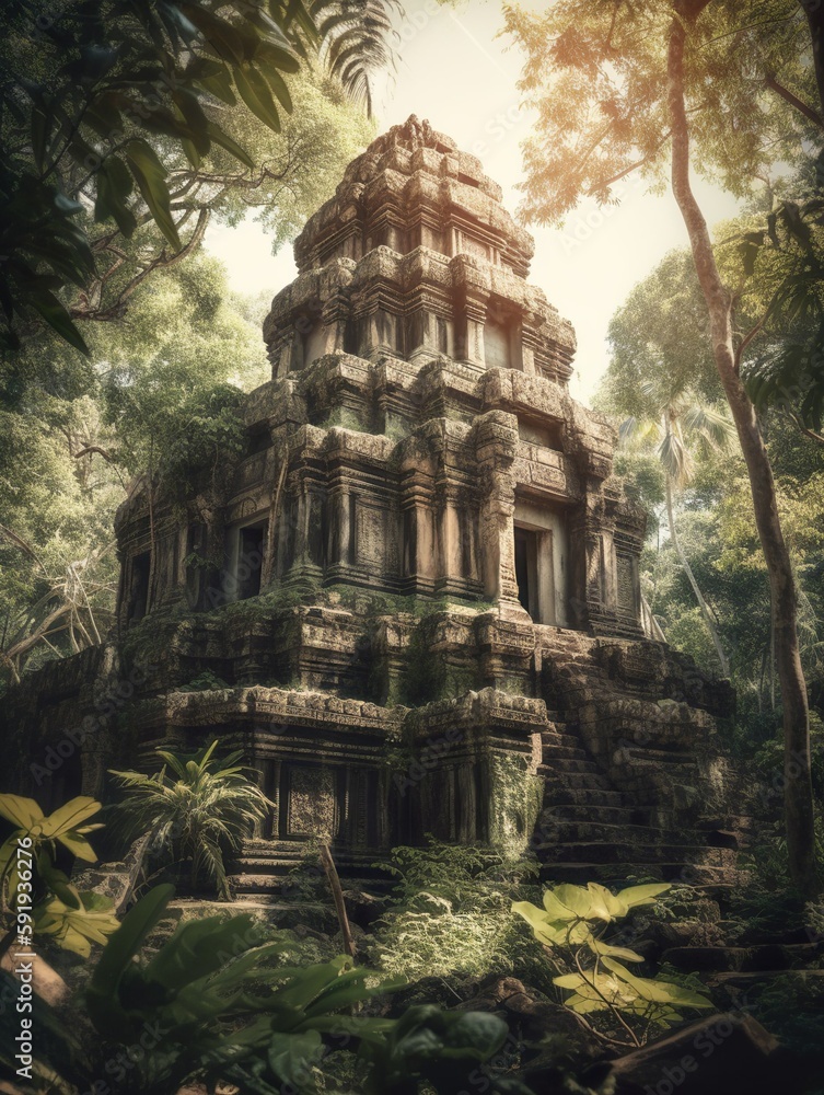 Temple in the Jungle - Generative AI