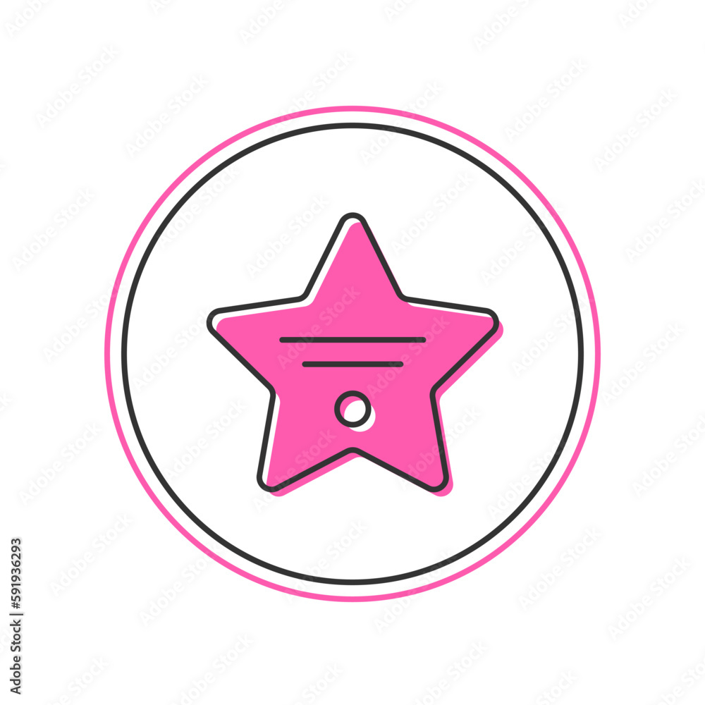 Filled outline Walk of fame star on celebrity boulevard icon isolated on white background. Hollywood, famous sidewalk, boulevard actor. Vector