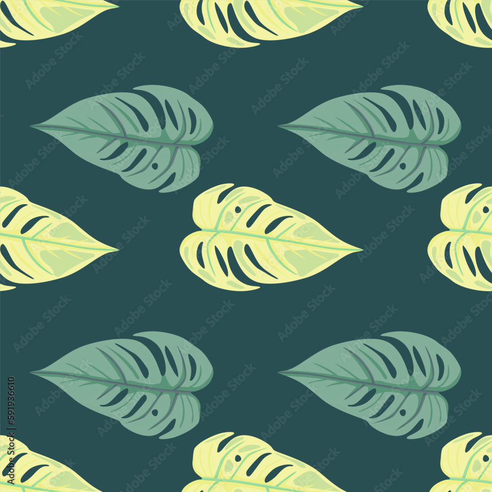 Jungle leaf seamless wallpaper. Decorative tropical palm leaves seamless pattern. Exotic botanical texture. Floral background.