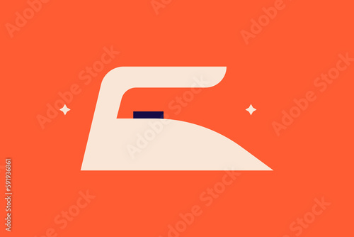 ironing  in flat style design. Vector illustration.