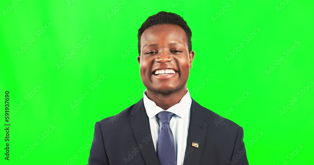 Portrait, coaching and a business black man on a green screen background in studio for a presentation. Hand gesture, training and explaining with a male employee talking during a seminar introduction Portrait, coaching and a business black man on a green screen background in studio for a presentation. Hand gesture, training and explaining with a male employee talking during a seminar introduction
