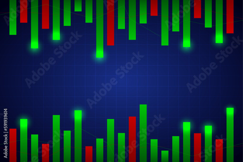 Stock Market Trading With Border Frame Background. Wallpaper. Finance Banner. Graph. Vector Illustration