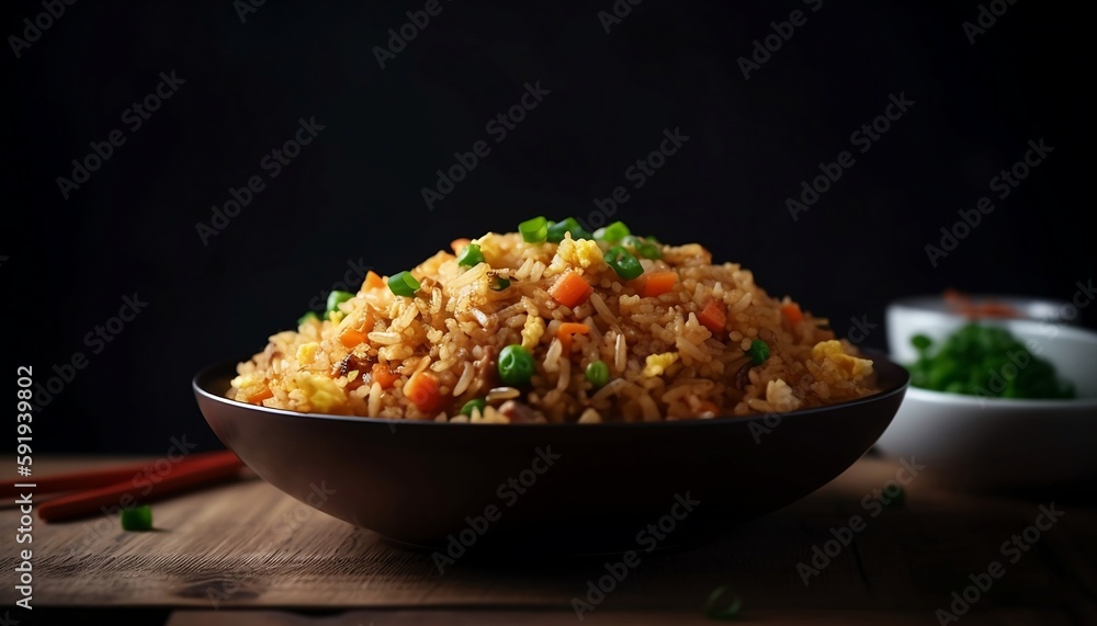 Fried Rice With Vegetables, Generative AI Fried Rice With Vegetables, Generative AI