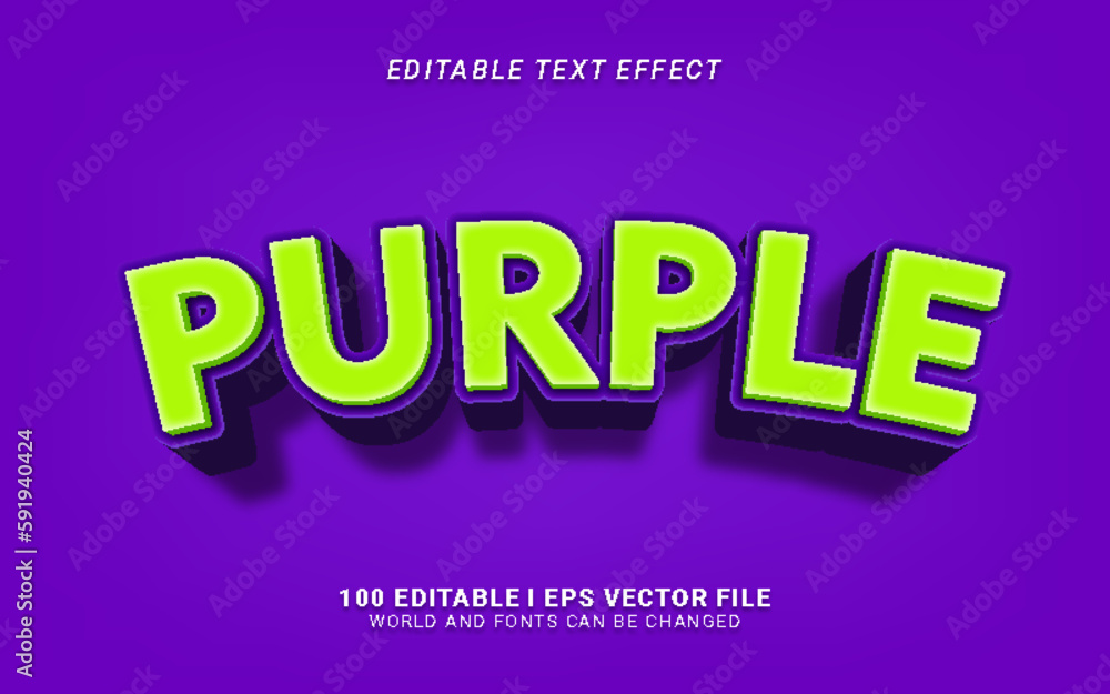 purple 3d style text effect illustration