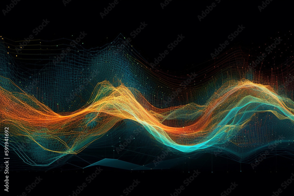 Obraz premium Wave Warp Abstract Background Illustration. Ai Generated