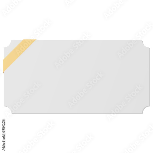 White rectangle gift voucher with Yellow ribbon