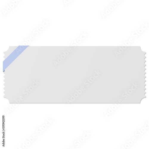 White rectangle gift coupon with Blue ribbon © mositron