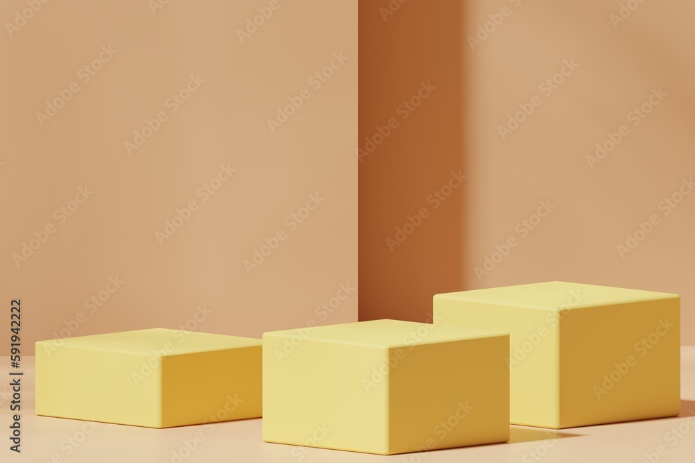 Scene with a podium for product presentation, 3d rendering