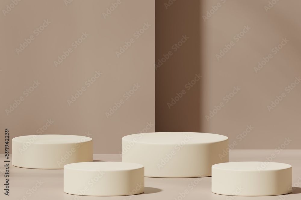 Scene with a podium for product presentation, 3d rendering Scene with a podium for product presentation, 3d rendering