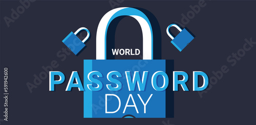 World password Day. Template for background, banner, card, poster
