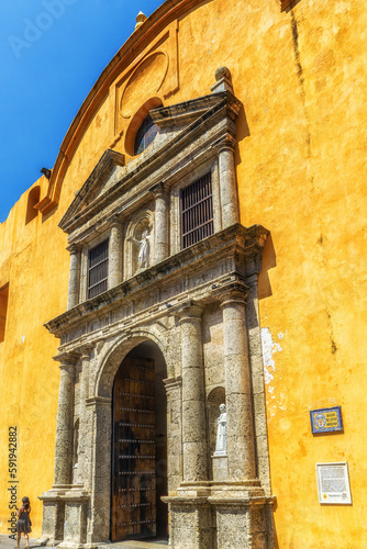 A view of the church of santo Domingo in Cartagena, Colombia. photo