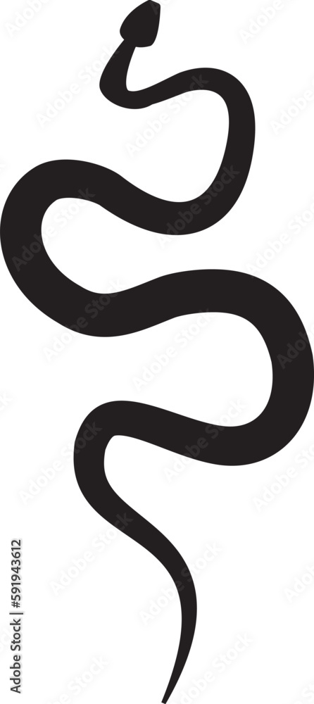 Obraz premium Black Snake vector illustration. Transparent background. 