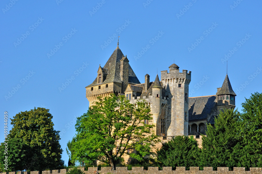 France, middle age castle of Montfort in Dordogne