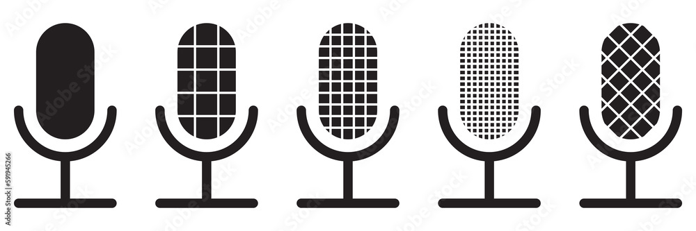Collection of icons. Microphones. Vector Collection of icons. Microphones. Vector
