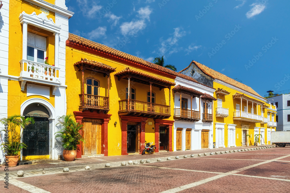 Fototapeta premium Historic center of Cartagena. Cartagena's colonial walled city was designated a UNESCO World Heritage Site
