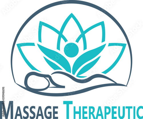 Body massage logo, Body Spa Centre icon, massage parlour, spa, relax, rejenuvate, essential oil, white background, vector illustration