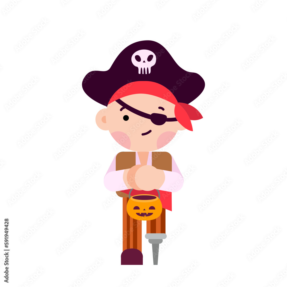 Kid with Halloween Costum Pirate