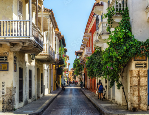 Fototapeta Naklejka Na Ścianę i Meble -  Historical district of Cartagena