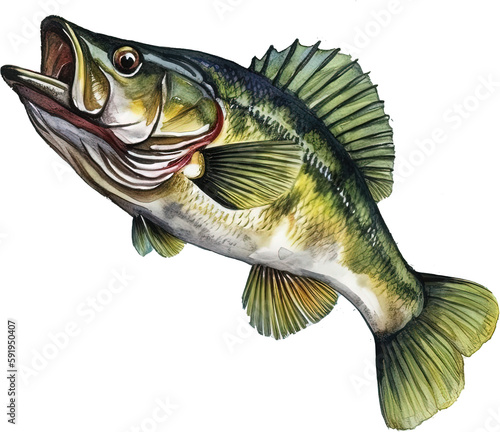 Bass Fish jumping out of the water