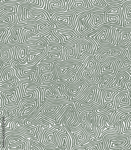 Zigzag pattern drawn with green lines by hand, zebra coloring.Seamless pattern.