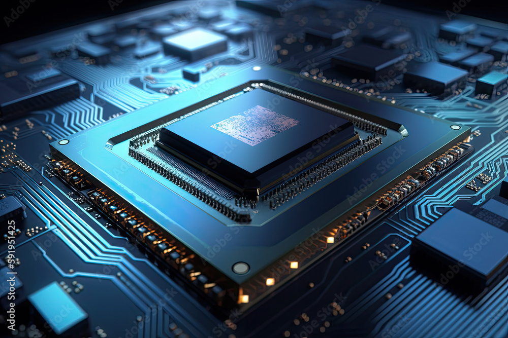 electronic circuit board created with Generative AI technology electronic circuit board created with Generative AI technology