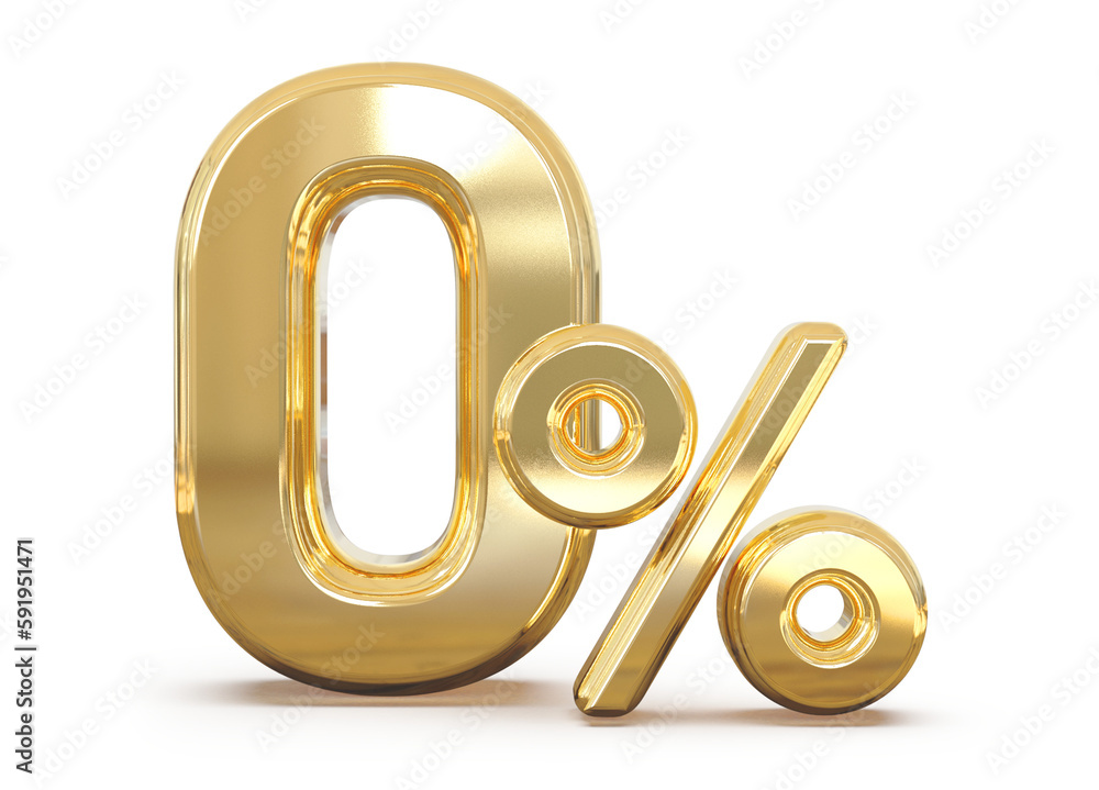 3d Number 0 Percent Gold 3d Number 0 Percent Gold
