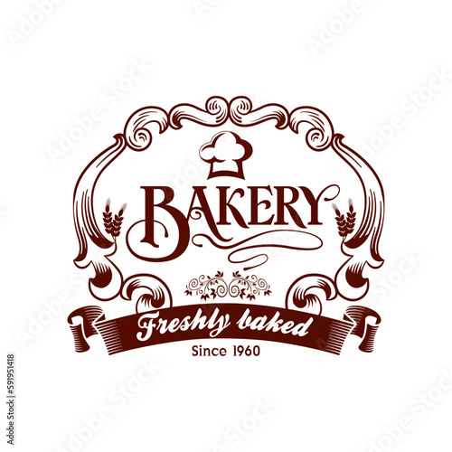 bakery fresh baked vintage retro vector logo