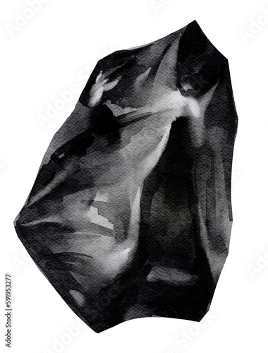 Magical watercolor stone celestial crystal space wall art hand crafted