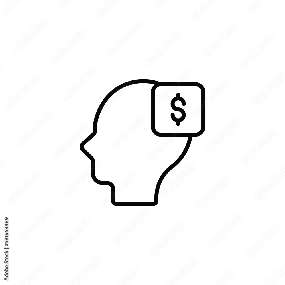 Thinking icon design with white background stock illustration Thinking icon design with white background stock illustration
