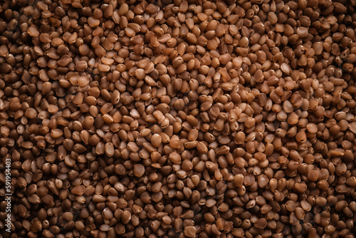 buckwheat texture background. view from above. Natural healty food, vegan diet. ai generative