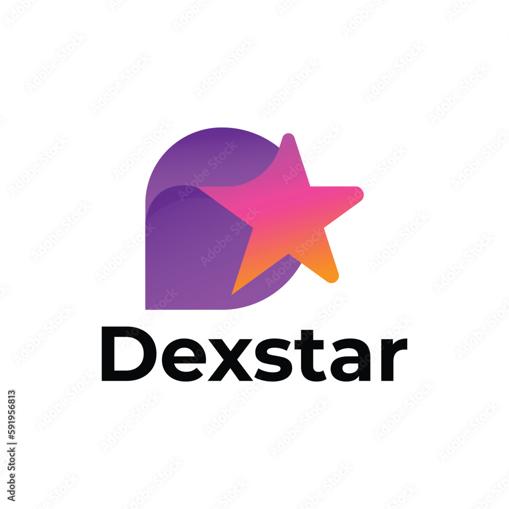 Obraz premium D letter modern 3d logo design