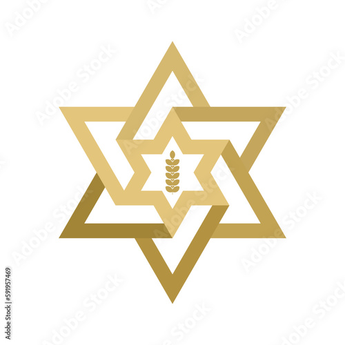 Vector illustration of the Jewish Star of David symbol combined with decorative design elements.