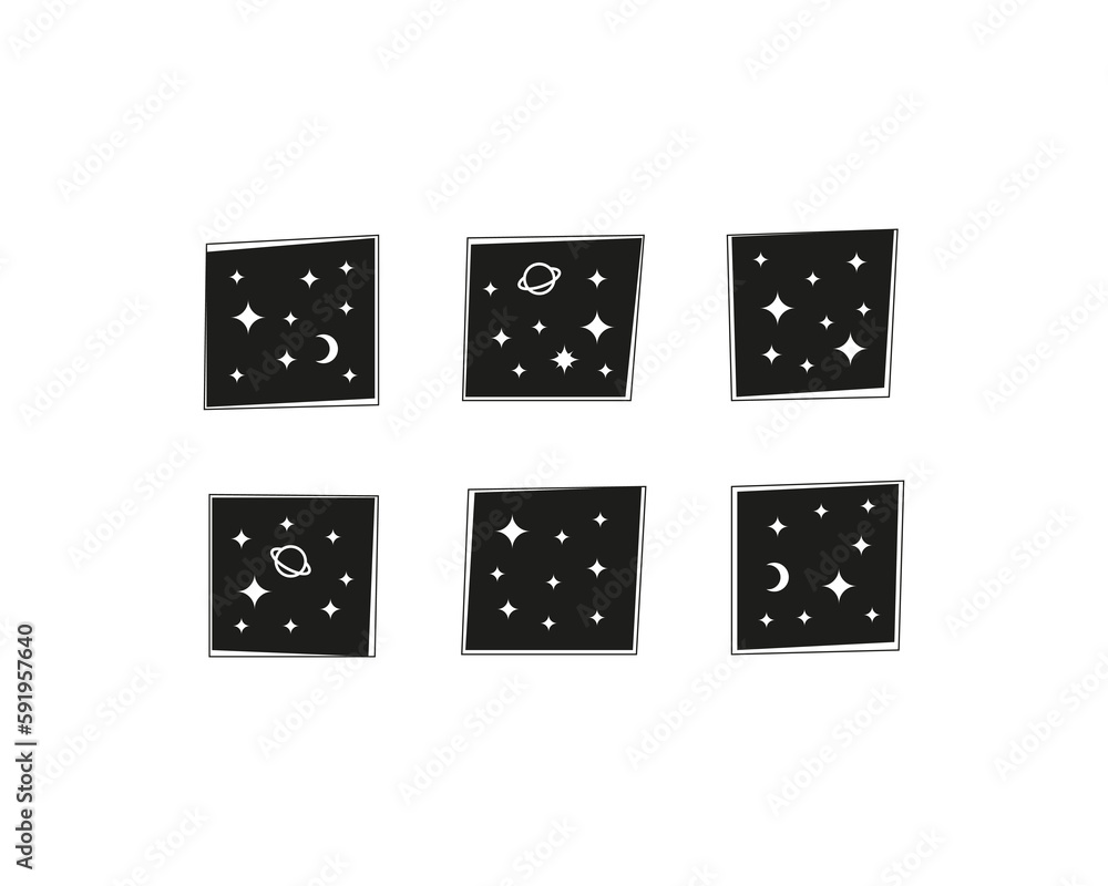 Abstract celestial poster with square shapes. Abstract celestial poster with square shapes.