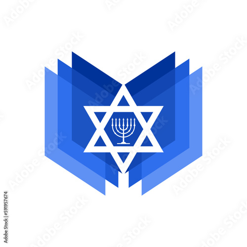 Vector illustration of the Jewish Star of David symbol combined with decorative design elements.