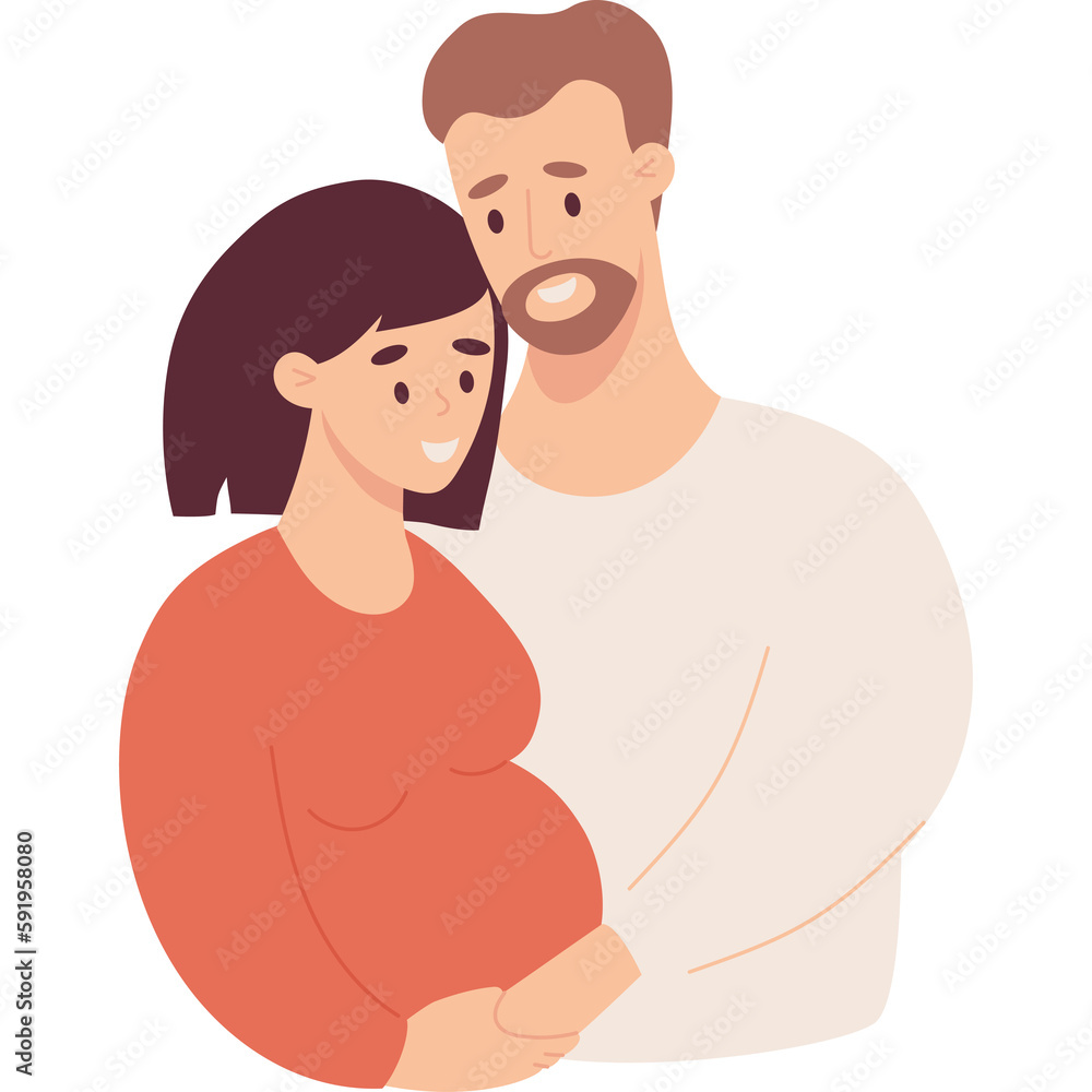 Obraz premium Happy family expecting baby