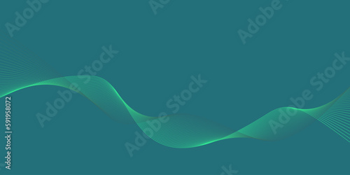 Background Mint Green Turquoise wave lines. Flowing waves design Abstract digital equalizer sound wave. Flow. Line Vector illustration for tech futuristic innovation concept background Graphic design