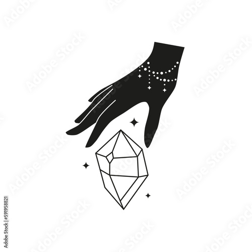 Hand drawn witch hand.