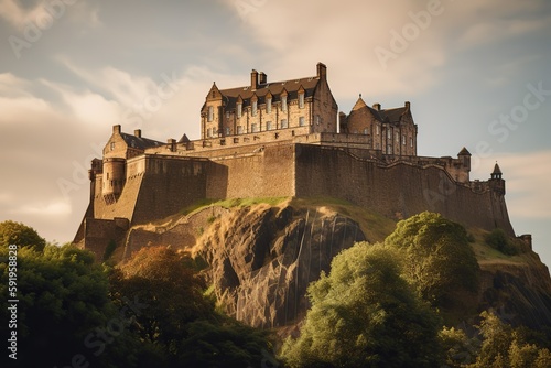 The Edinburgh Castle in Scotland, generative artificial intelligence 