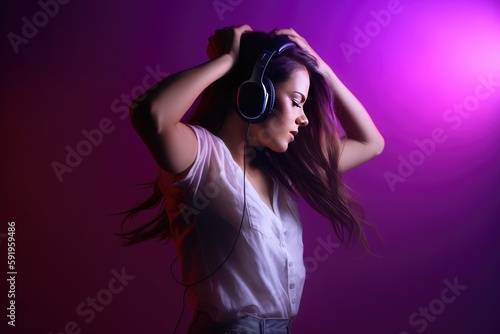woman with headphones dancing © Katriina