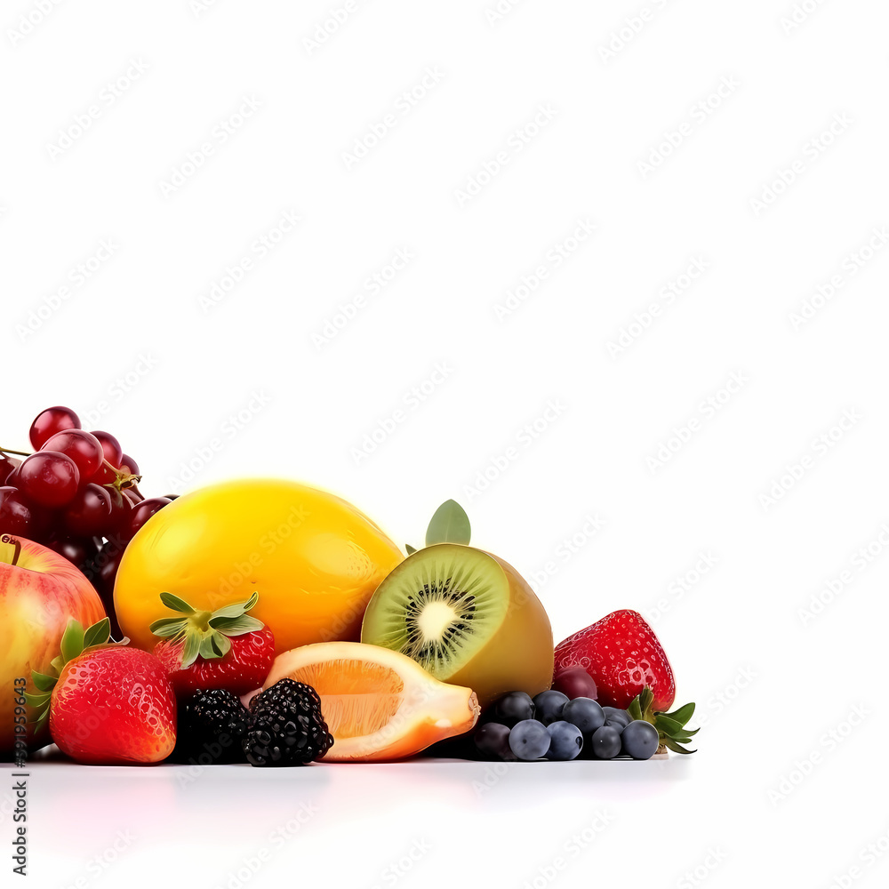 Fruits Banner Isolated On White Banner Fruits Banner Isolated On White Banner