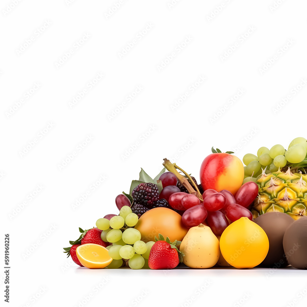 Fruits Banner Isolated On White Banner Fruits Banner Isolated On White Banner