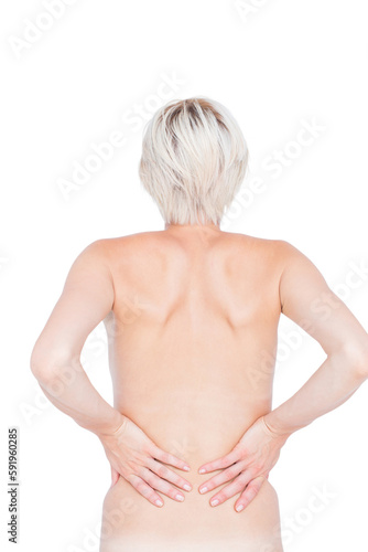 Foto Beautiful woman with back pain