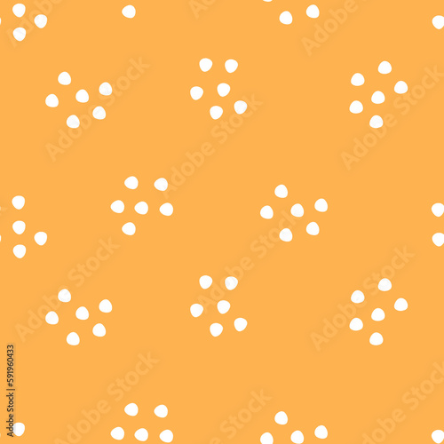 Autumn elements baby style cute naive animals flowers leaf pumpkin rain coat seamless pattern
