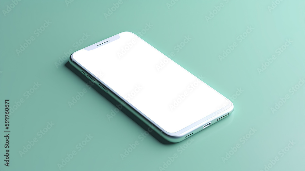 Empty mockup phone with a clean and fresh spring-themed background. Generative AI Empty mockup phone with a clean and fresh spring-themed background. Generative AI