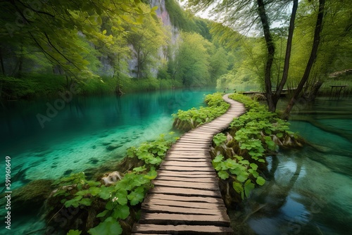 The Plitvice Lakes National Park in Croatia, generative artificial intelligence © Tor Gilje