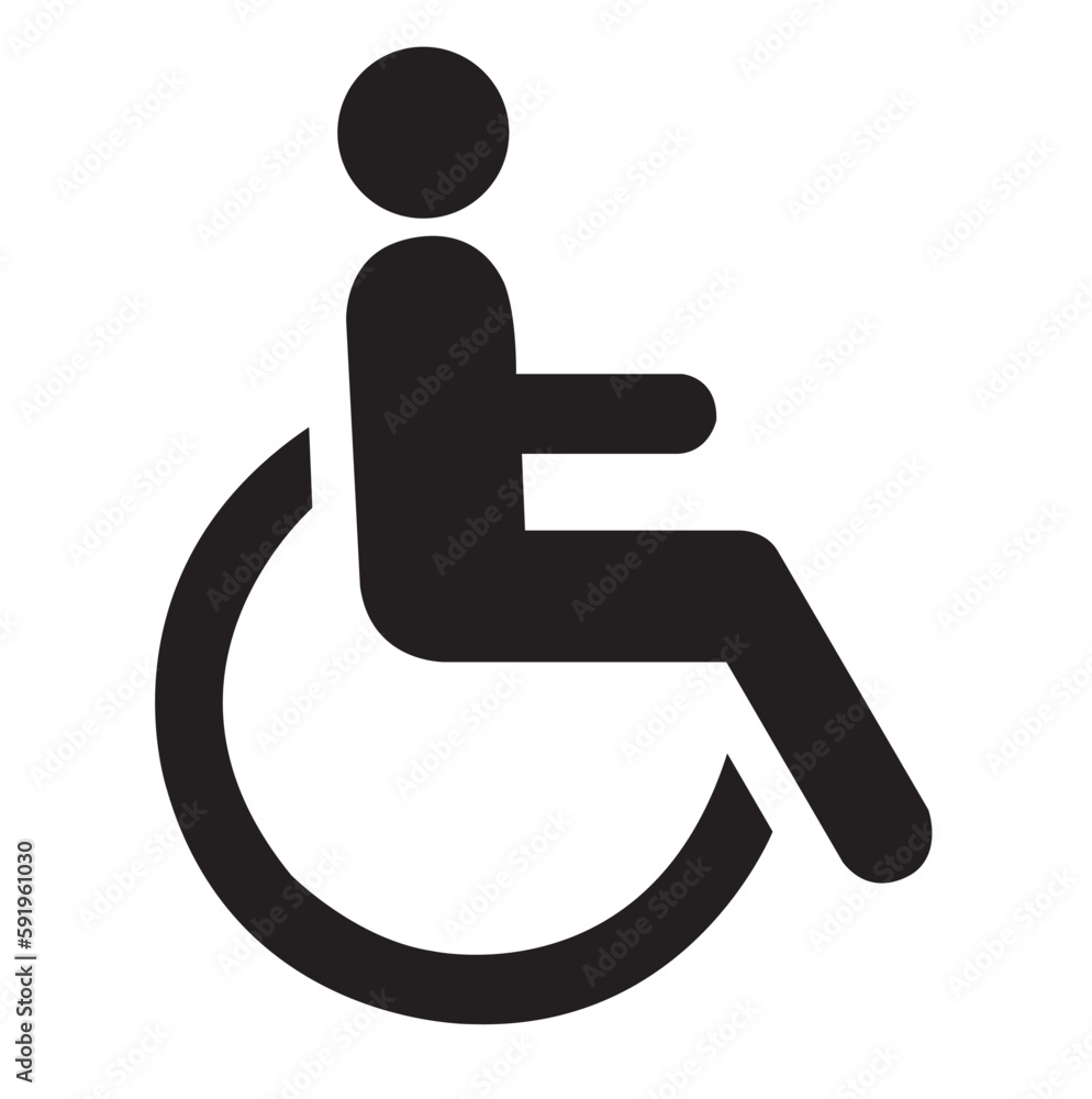 Icono de hombre en silla de rueda. Vector Icono de hombre en silla de rueda. Vector