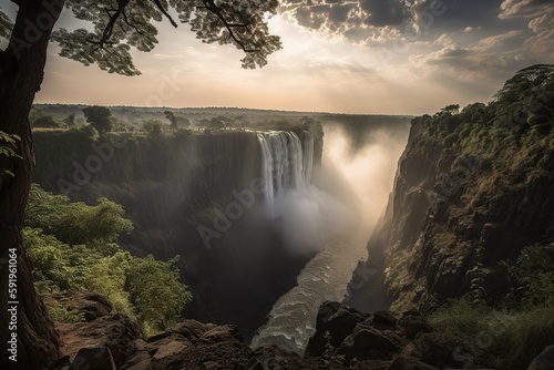 The Victoria Falls in ZambiaZimbabwe   generative artificial intelligence 